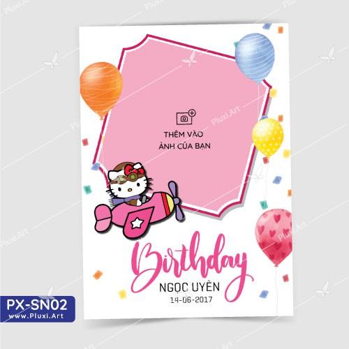 Thiệp thôi nôi – sinh nhật theo yêu cầu Pluxi