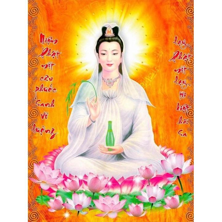 Tranh đá Quan Thế Âm Bồ Tát VS093 - kích thước: 75 * 57cm.