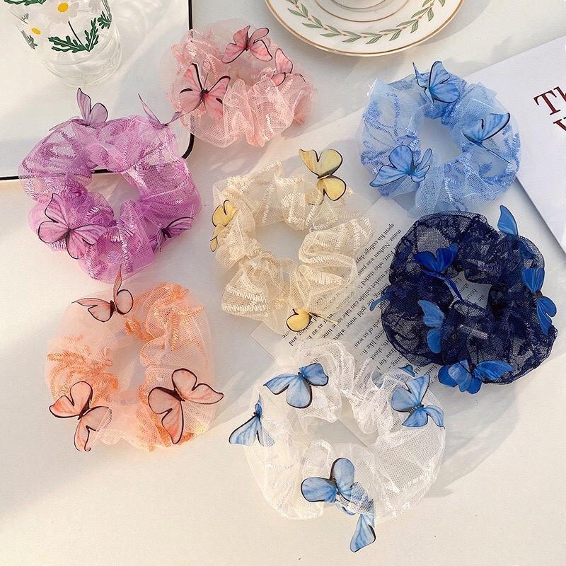 Combo 2 buộc tóc Scrunchies hình bướm ThaiLand - Viee