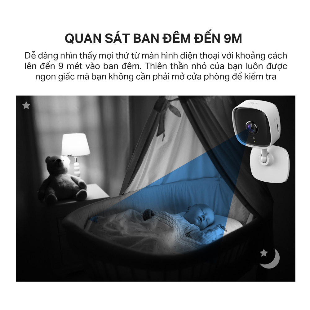 Camera WiFi Thông Minh TP-Link Tapo C110 Độ Phân Giải 3MP An Ninh Gia Đình - Hàng Chính Hãng