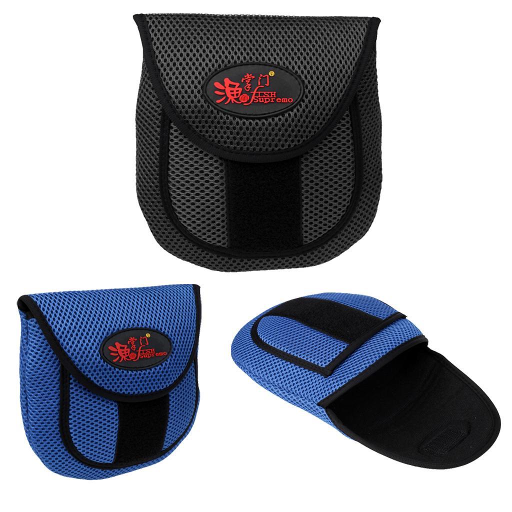 2 Pieces Bait Casting Fishing Reel Protective Case Cover Storage Bag Black