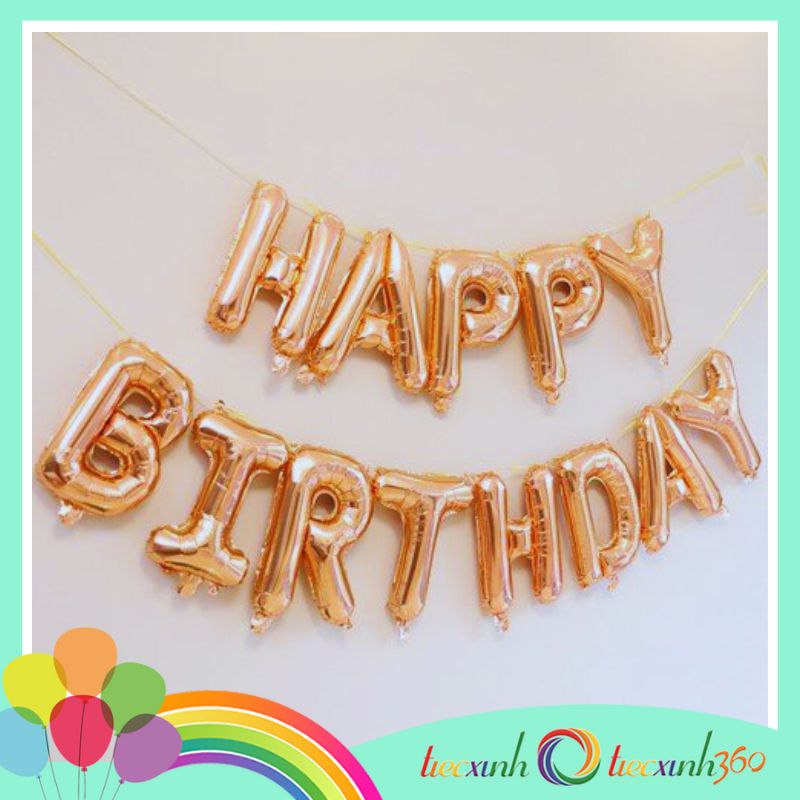 Bong bóng chữ Happy Birthday trang trí sinh nhật