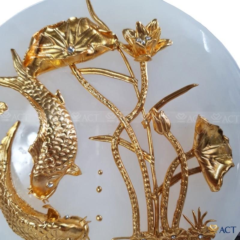 ĐĨA NGỌC TRẮNG CÁ CHÉP HOA SEN