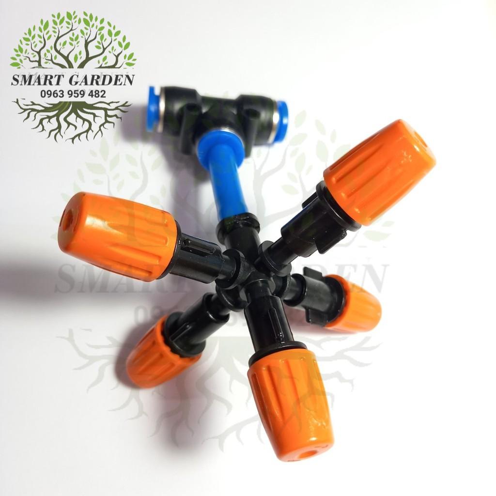 Béc phun sương 5 hướng hạt mịn kèm kết nối nhanh 8mm