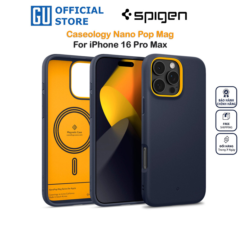 Ốp Spigen Caseology Nano Pop Mag Cho iPhone 16 Pro Max Chất Liệu Cao Cấp Ôm Sát Máy Cầm Nắm Thoải Mái Có Sạc Không Dây Hàng Chính Hãng