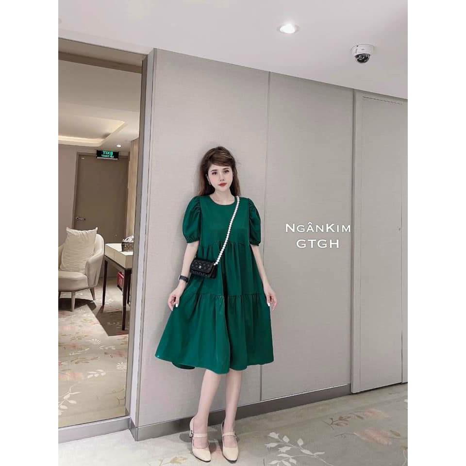 Váy bầu,đầm bầu thời trang thiết kế chất lụa thô freesize từ 45 đến 70kg