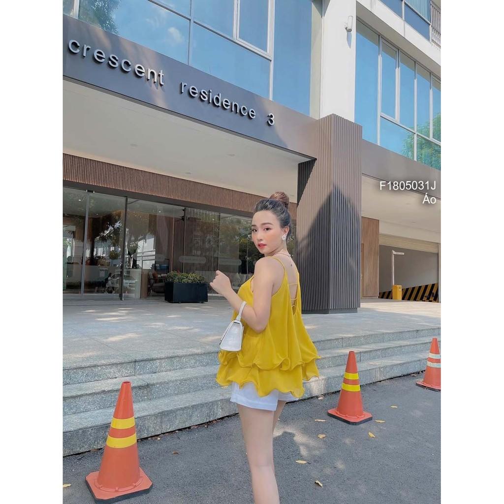 Áo voan lụa bèo tầng 2 dây đan lưng!