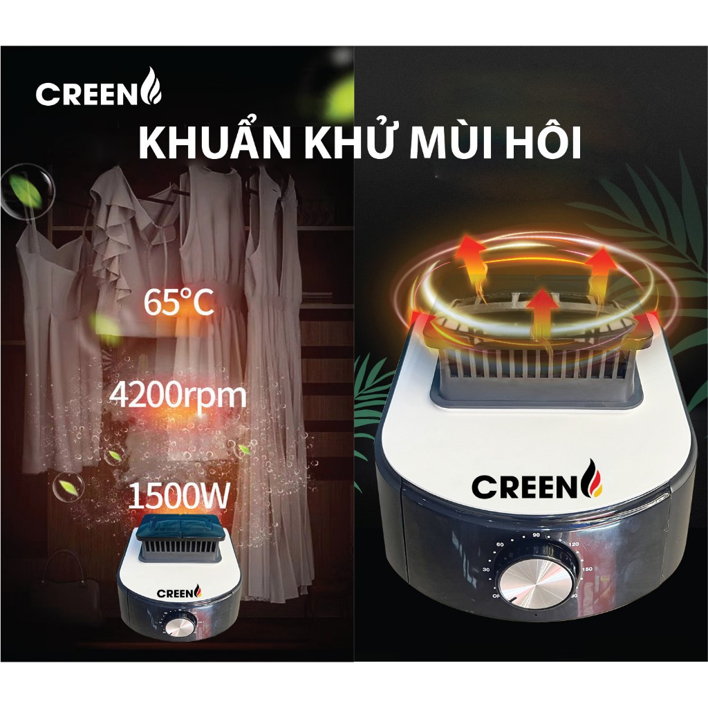 Máy sấy quần áo 2 tầng Creen CR-TS160 công suất 1500W, khối lượng sấy 20kg, sấy khô tĩnh học - Hàng chính hãng