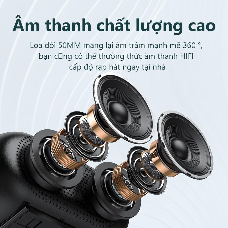 Loa Bluetooth Bluetooth 5.0 BASIKE MW36 Màn hình LED và Đồng hồ báo thức Hỗ trợ Thẻ nhớ U Đĩa với giá đỡ điện thoại-Hàng chính hãng