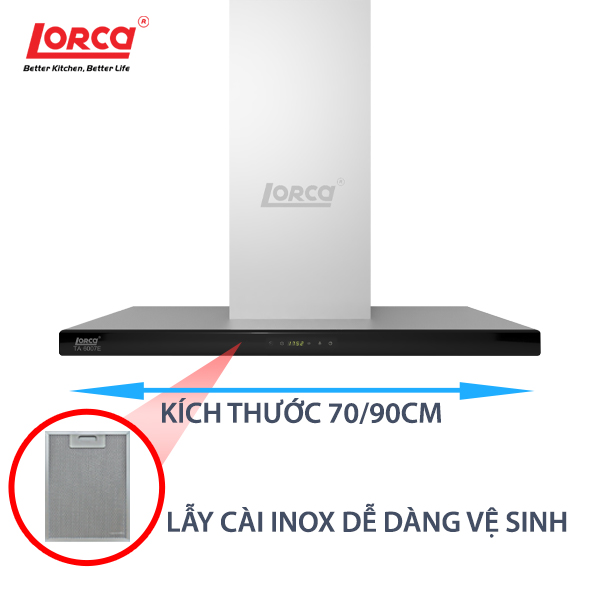 Máy Hút Mùi Chữ T LORCA TA 6007E - Hàng Chính Hãng Cao Cấp Sức Hút Lớn Tiết Kiệm Điện Chống Ồn