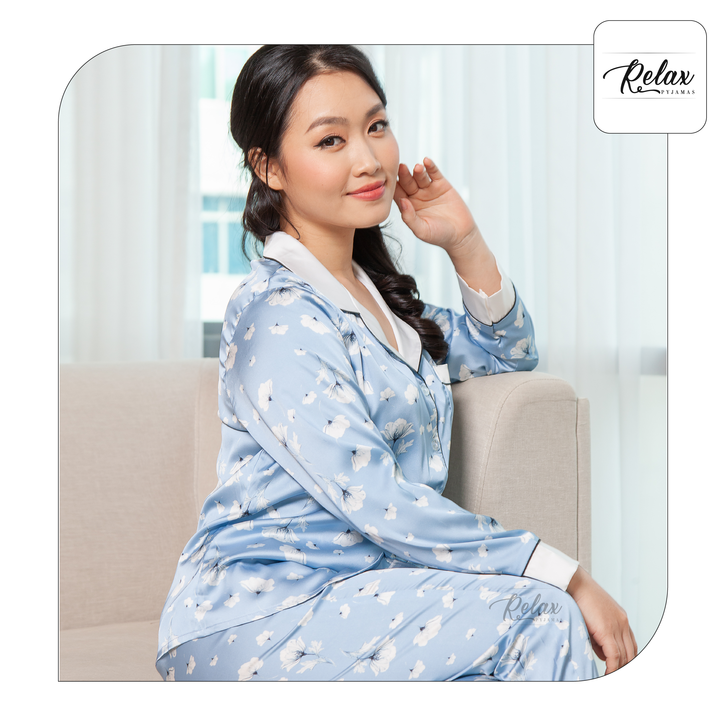 Đồ ngủ nữ pyjama tay dài quần dài họa tiết HW1004 đồ ngủ đẹp lụa Pháp cao cấp, mềm mịn - RELAX