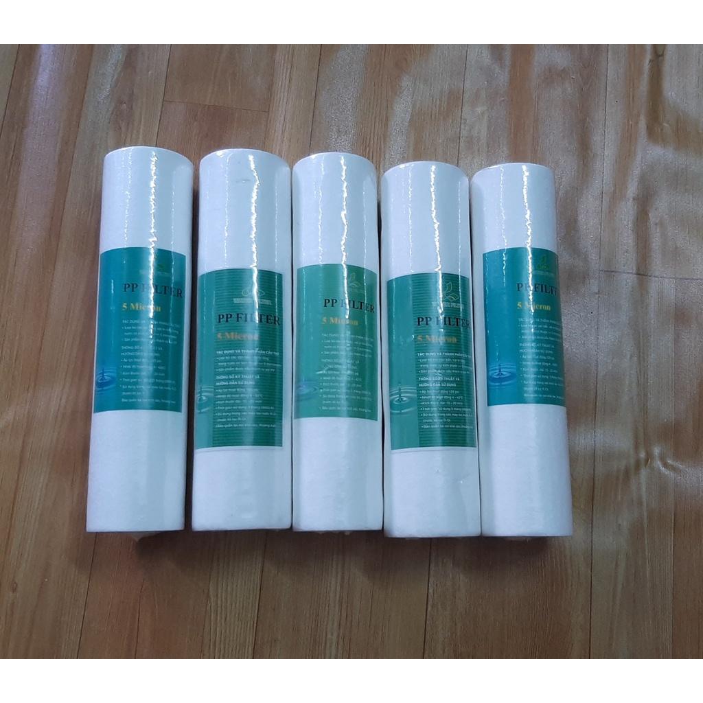 COMBO 5 LÕI PP KHÔNG ĐẦU BÍT 10 in DÙNG ĐƯỢC CHO MỌI LOẠI MÁY LỌC NƯỚC