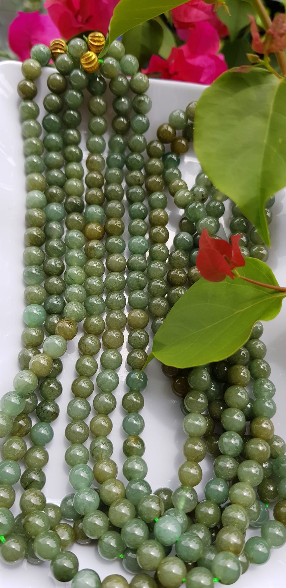 Vòng Chuỗi đeo Cổ hay niệm 108 hạt charm bi kiểu màu vàng Đá cẩm thạch tự nhiên Chuỗi cổ hạt size 7mm xanh ngọc dầu bóng mượt đẹp nữ đeo cổ nhẹ nhàng mát của đá tự nhiên tâm bình yên Món quà tặng Mẹ và người thân ý nghĩa và cho chính bản thân mình ạ