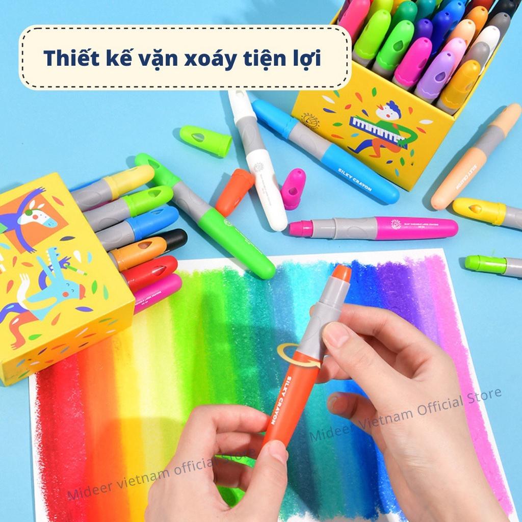 Màu sáp Lụa hữu cơ Mideer Sliky Crayon 12- 24- 36 màu