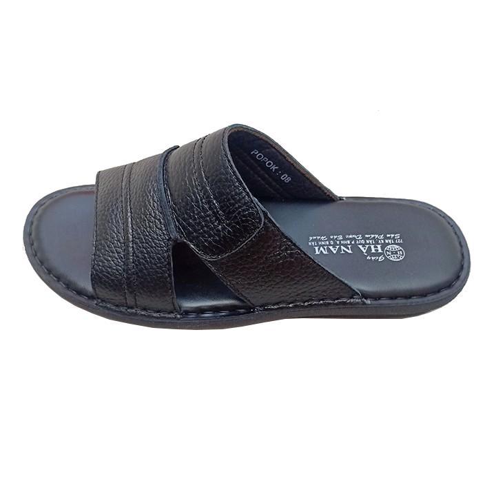 Dép Nam Quai Ngang HÀ NAM Da Bò Thật Cao Cấp DN249C