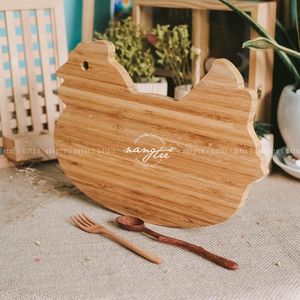 Thớt gỗ tre tự nhiên hình con gà - Thớt gỗ tre(Bamboo wood cutting board)