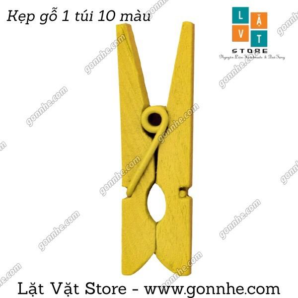 Bộ Kẹp Gỗ Một Túi 10 Cái - Màu Sắc Khác Nhau