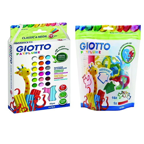 Combo 1 túi đất nặn 10 màu Giotto Patplume classic và 1 Bộ Khuôn chơi đất nặn GIOTTO PATPLUME