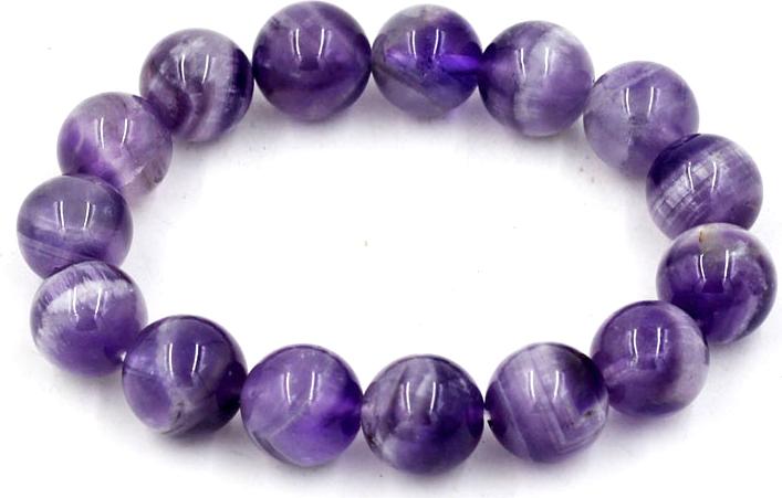 Vòng tay chuỗi hạt thạch anh tím than 12 ly 15 hạt