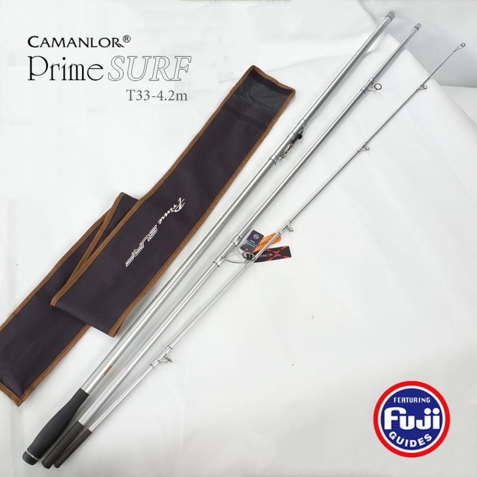 Cần câu cá xa bờ CAMANLOR Prime SURF 4m2 khoen pat FUJI tải cá lớn cần câu lục, câu sông hồ đập CM7