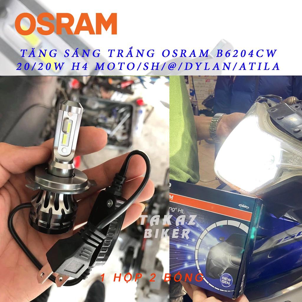 Bóng đèn Led OSRAM B6204CW H4 SHVN, Dylan, Attila, Exciter, Motor PKL , Ôtô tăng sáng trắng - Có Quạt Tản Nhiệt