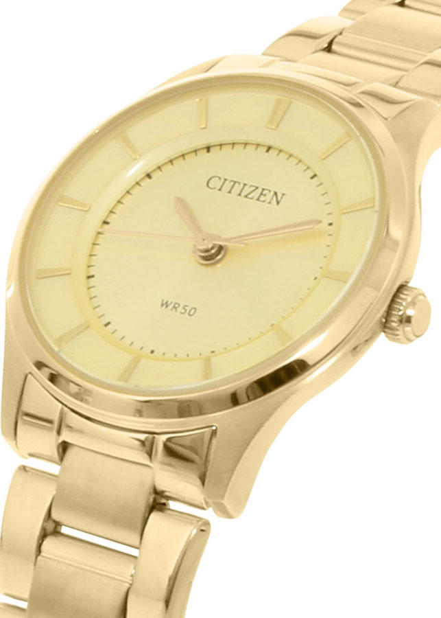 Đồng Hồ Nữ Citizen Dây Thép Không Gỉ ER0203-51P - Mặt Vàng