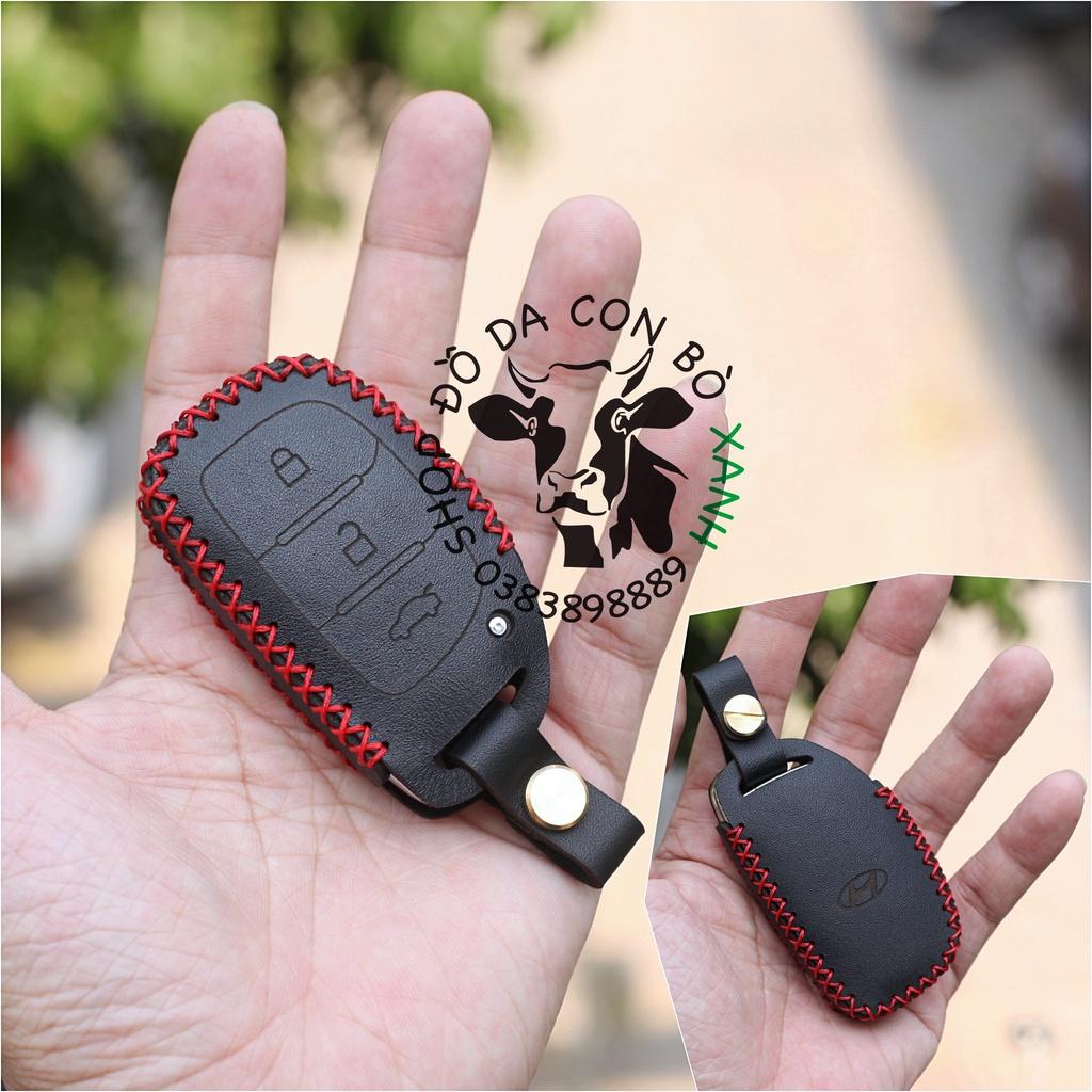 Bao da dành cho chìa khoá Hyundai i10, i20 active, Creta handmade da thật 008