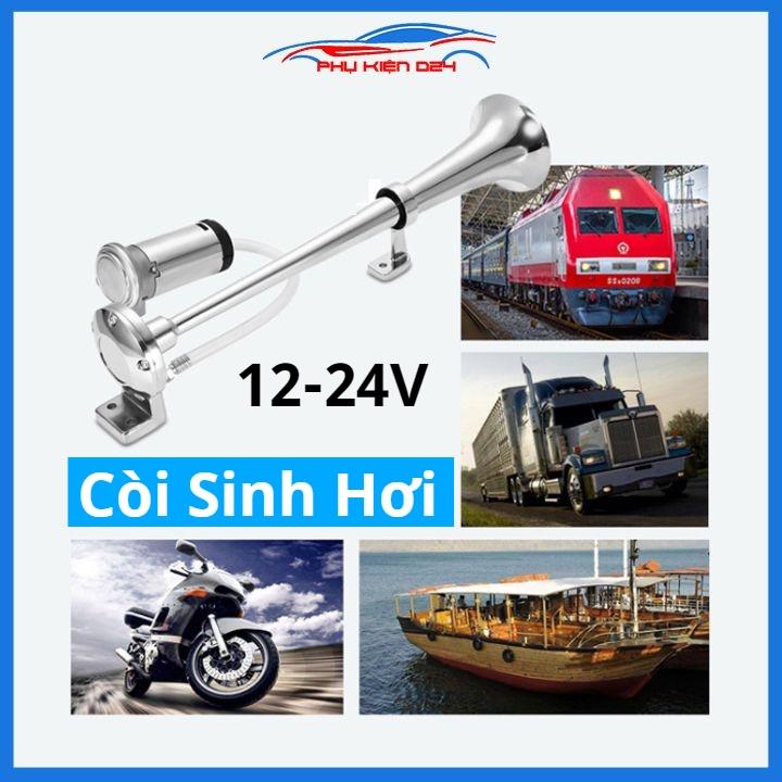 Còi sinh hơi Kplus mạ chorme K101-A điện áp 12V/24V chuyên dùng cho ô tô