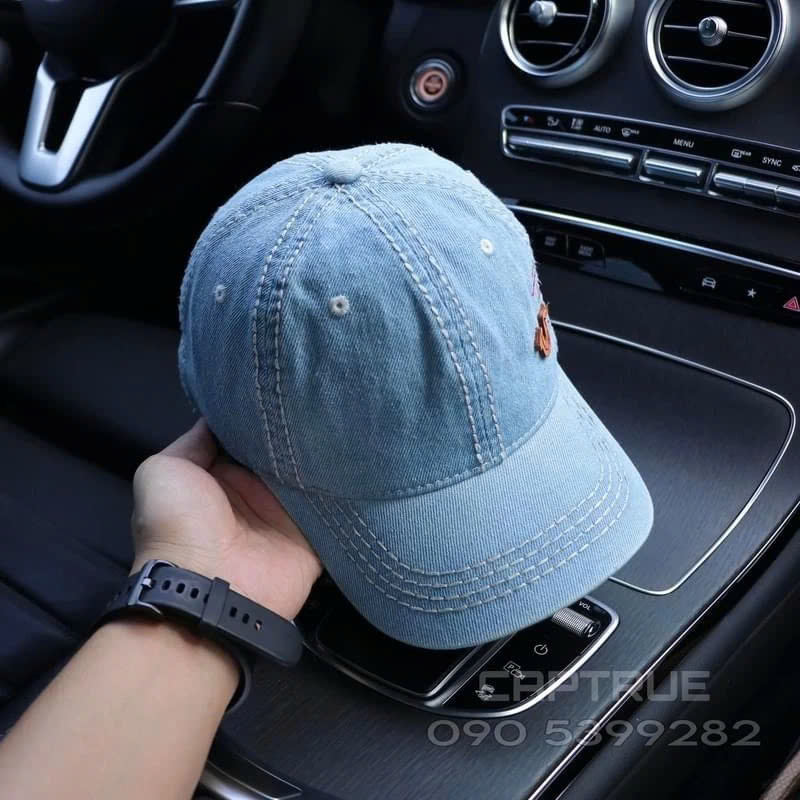(Hàng VNXK) Nón kết, mũ lưỡi trai ÔNG ĐỊA Chỉ Nổi vải jeans Form chuẩn đẹp (Ảnh thật)