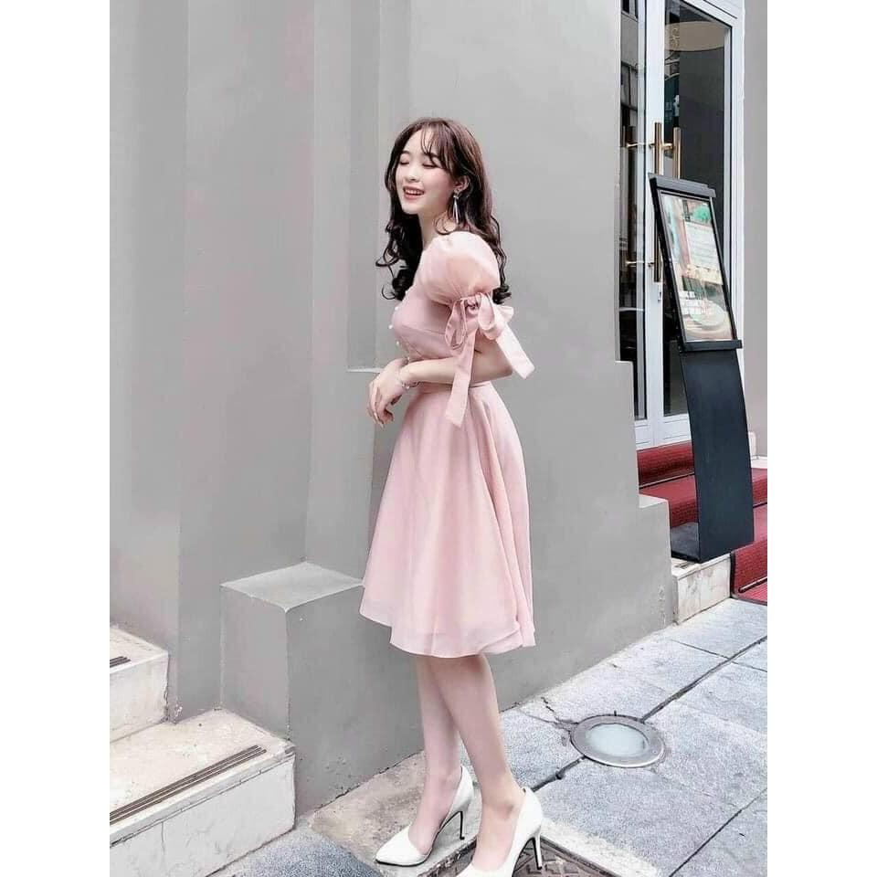 Đầm Chất tơ xốp mịn 2 lớp