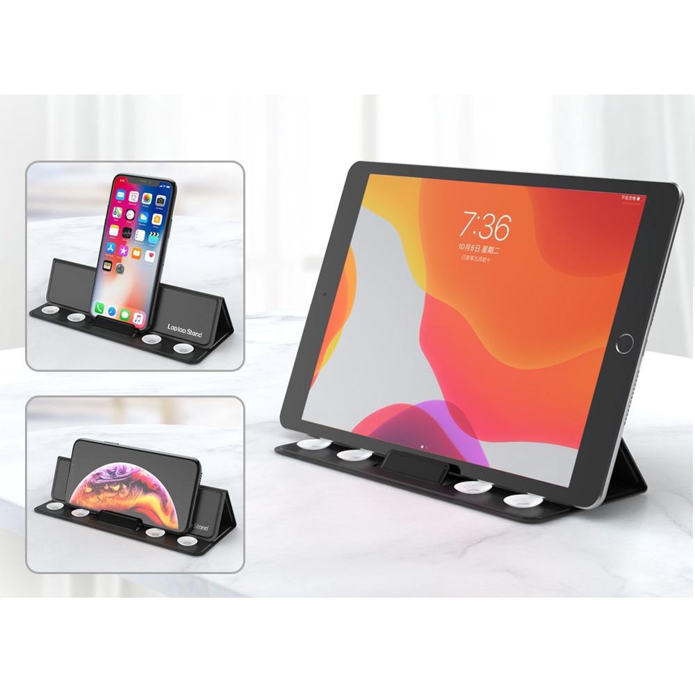 Giá đỡ Laptop Stand cho Máy tính bảng iPad, Laptop, Điện thoại cao cấp mã PD68. Da PU dán đáy máy tiện lợi mang theo