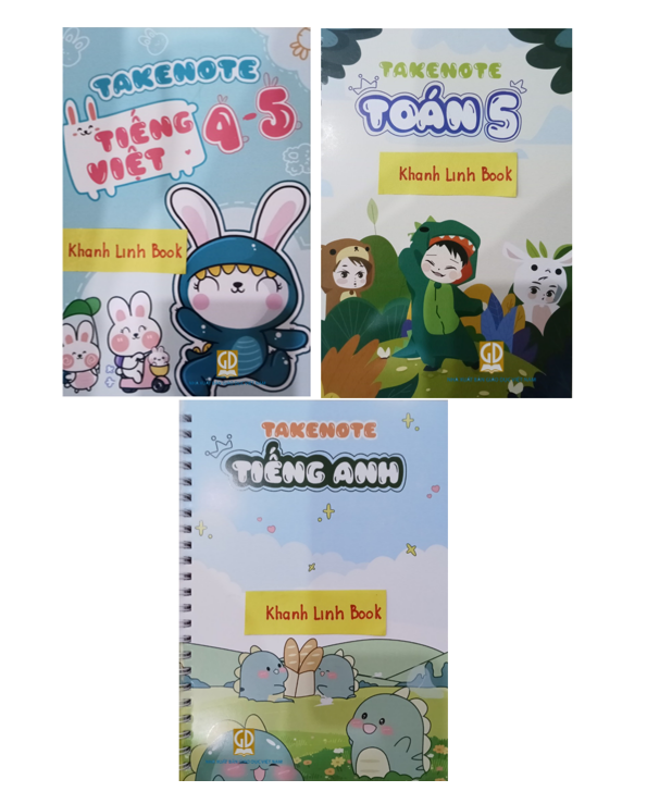 Sách - takenote toán + tiếng việt + tiếng anh lớp 5