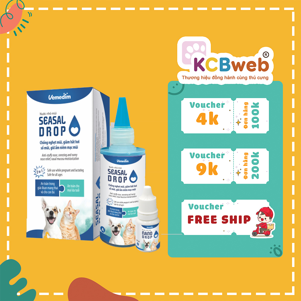 Seasal Drop nước nhỏ mũi cho chó mèo - Vemedim