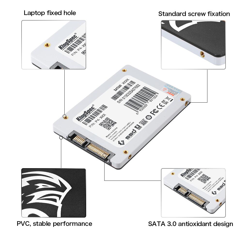 
Ổ cứng thể rắn KingSpec P4-120 2,5 inch SATA3.0 120GB ghi tốc độ cao 4 kênh SSD cho máy tính để bàn