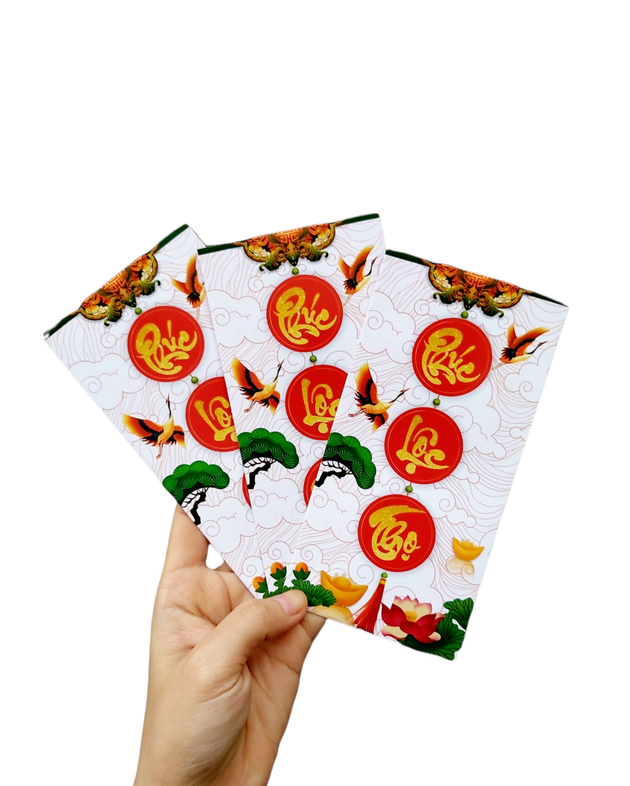 Xấp 10 cái bao lì xì mẫu Phúc Lộc Thọ