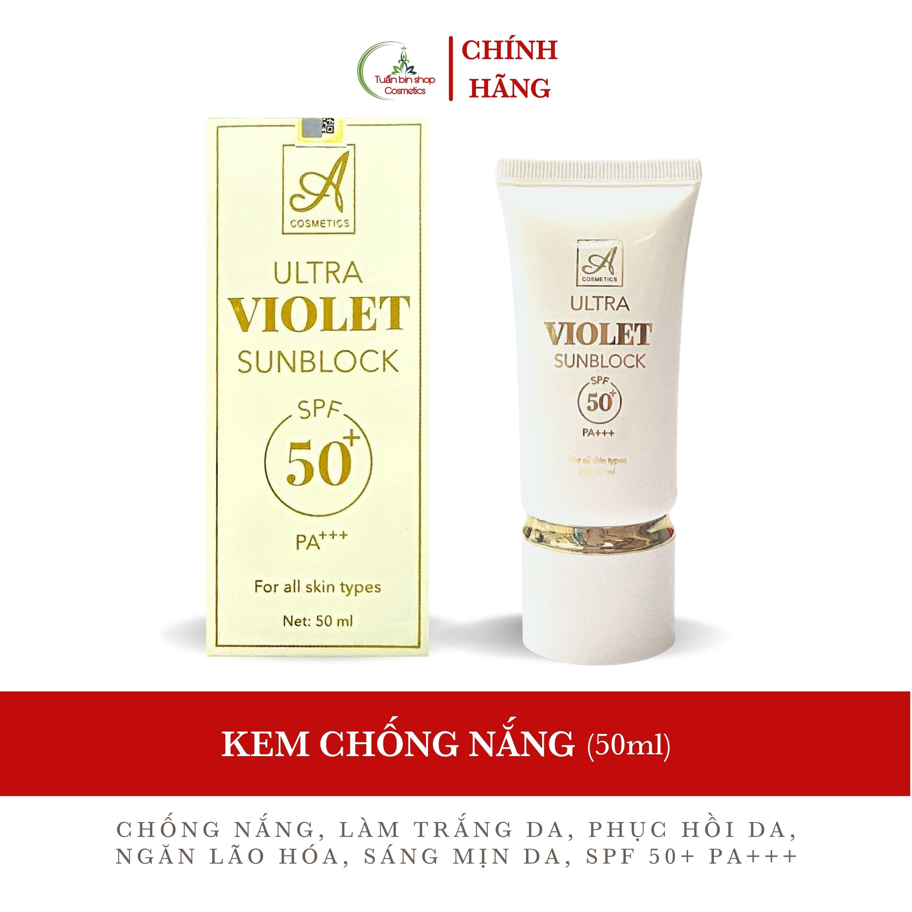 Kem chống nắng nâng tone kiềm dầu Acosmetics, ultra violet sunblock, dưỡng trắng da mặt 50ml