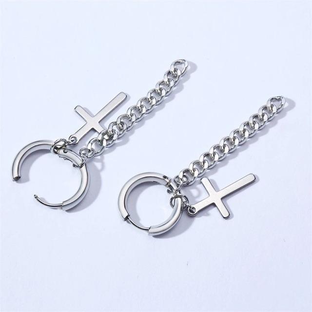 Bông tai titan lẻ 1 chiếc thánh giá hot trend Bt131