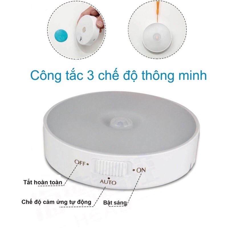 ĐÈN LED cảm biến chuyển động theo cơ thể người tự động bật tắt sử dụng pin sạc 700mah thương hiệu DORON