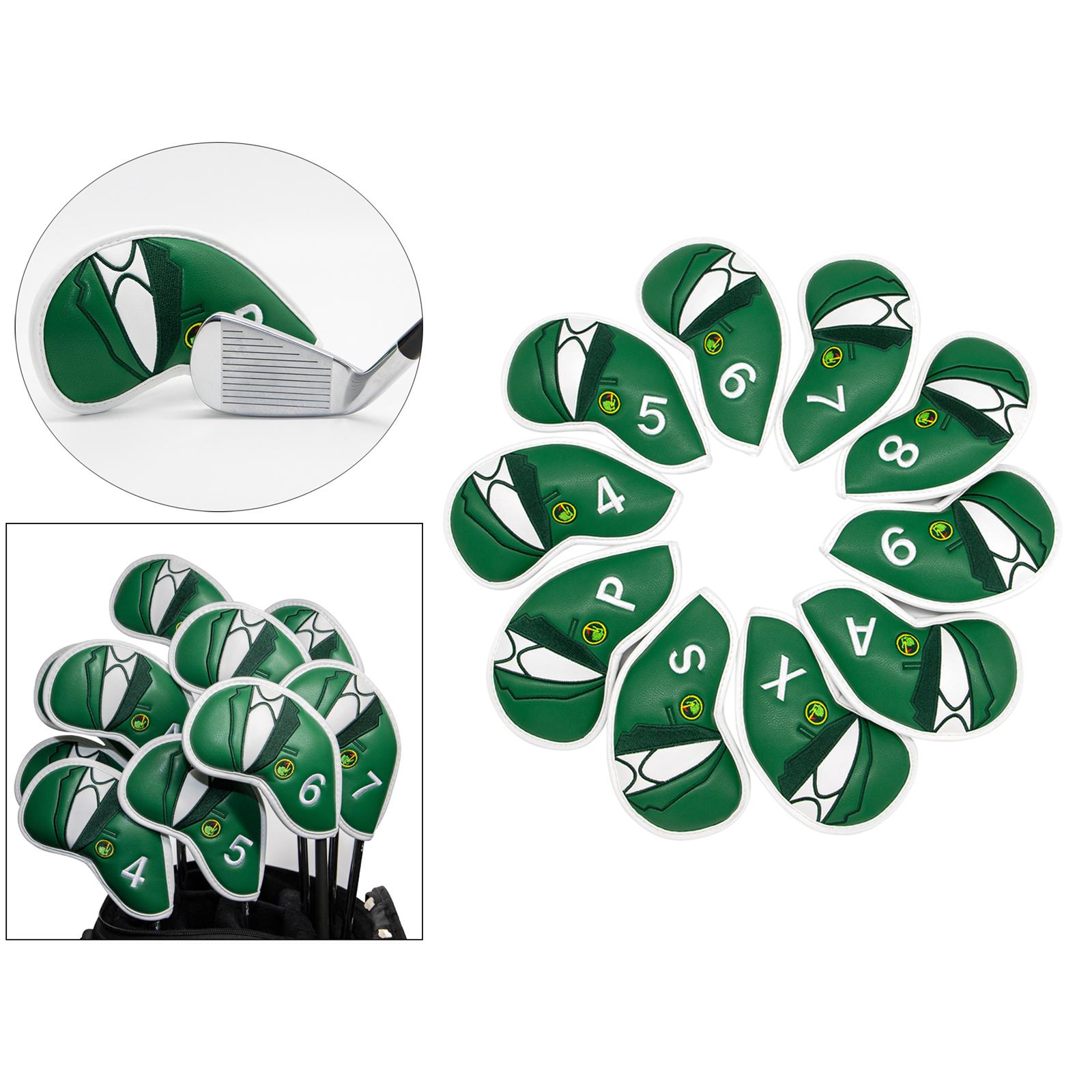 Leather Golf Iron Head Covers Set Headcovers Protector Accessories