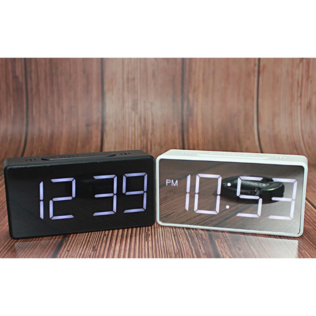 Digital Electric Clocks Student Alarm Clock Mirror Alarm Clock Bedside White