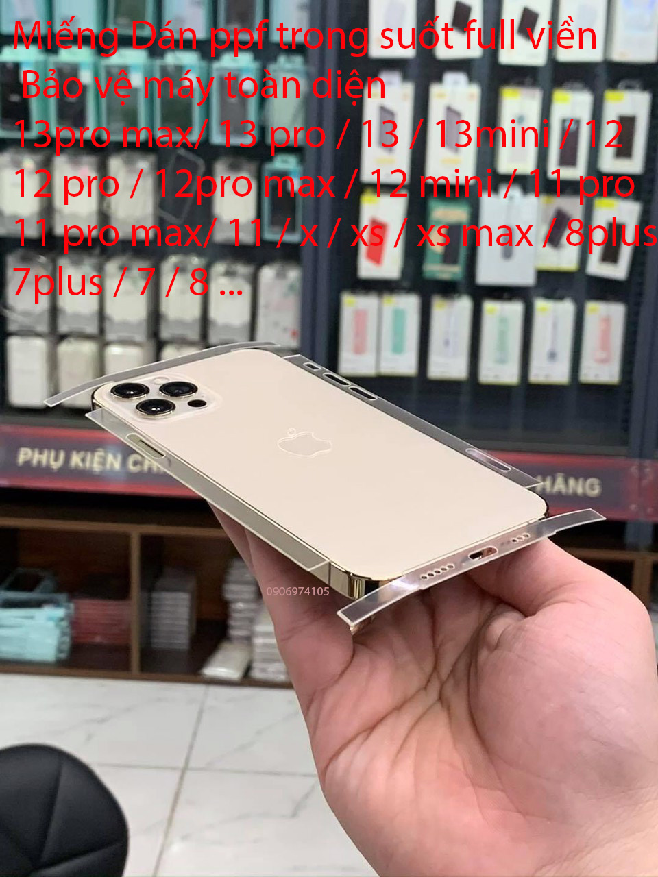 Miếng Dán PPF Full viền dành cho iphone 7 đến 13 pro max bảo vệ máy tránh trầy xước toàn diện