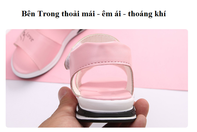 Dép quai hậu cho bé gái thiết kế mũi dép tròn, thoải mái, vẻ ngoài duyên dáng, thời trang cá tính