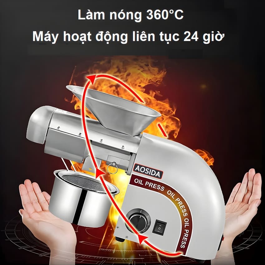 Máy ép dầu thực vật 2 trục Nóng và Lạnh thương hiệu Anh Quốc AOSIDA WF-J118 - Công suất 1800W - Hàng chính hãng