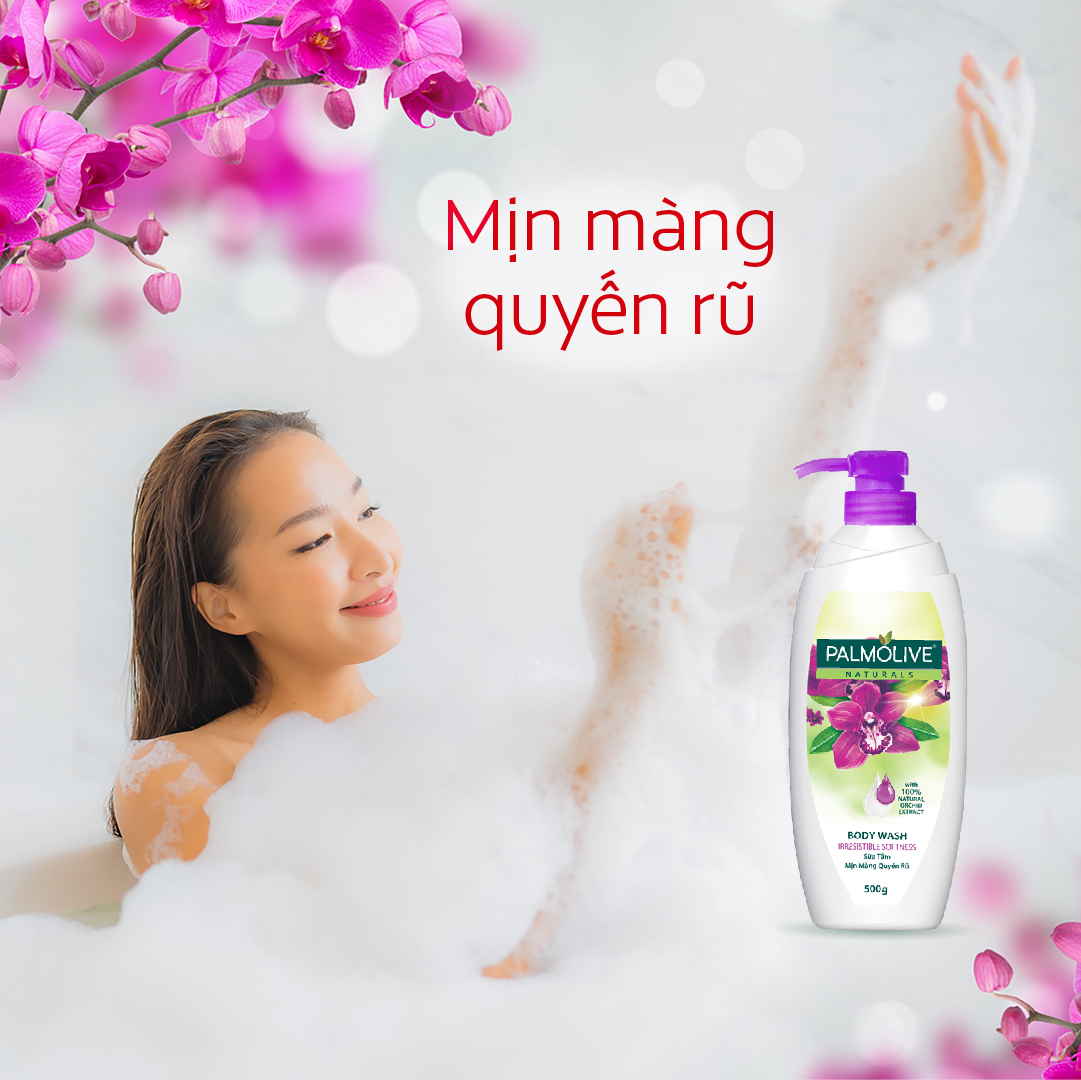 Bộ 2 Sữa tắm Palmolive mịn màng quyến rũ 100% chiết xuất từ phong lan 500g