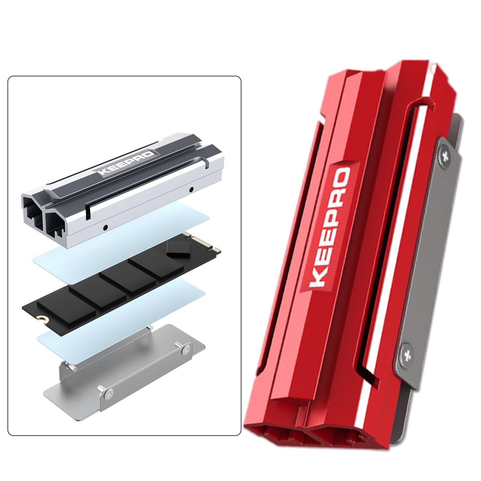 Aluminum Heatsinks Double-Sided Design for 2280 SSD Solid State Disk PC Red