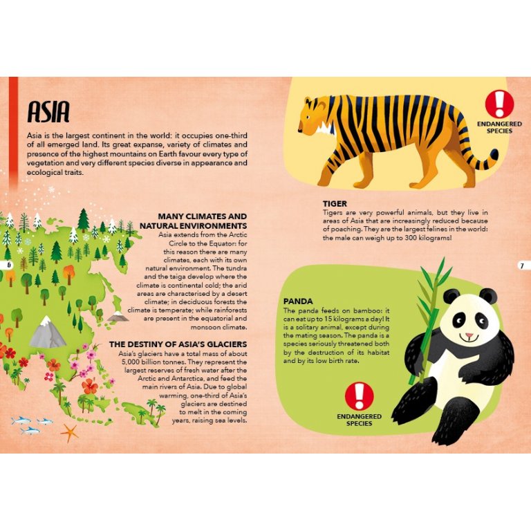 Bộ tranh xếp ghép hình 205 mảnh kèm sách cho bé 6+ -  Animals. Endangered Species Of The Planet