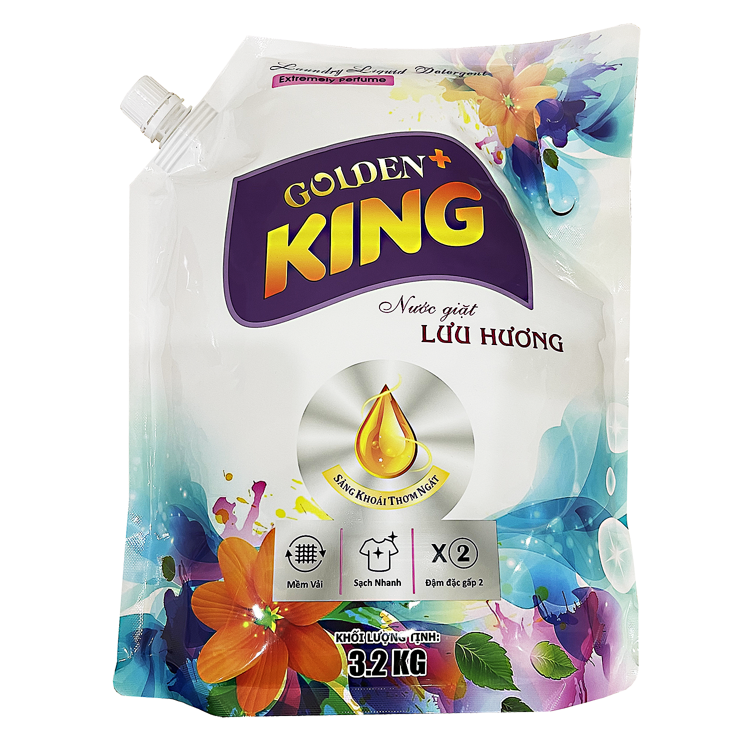 Nước giặt lưu hương Golden King 3.2kg ( dạng túi )
