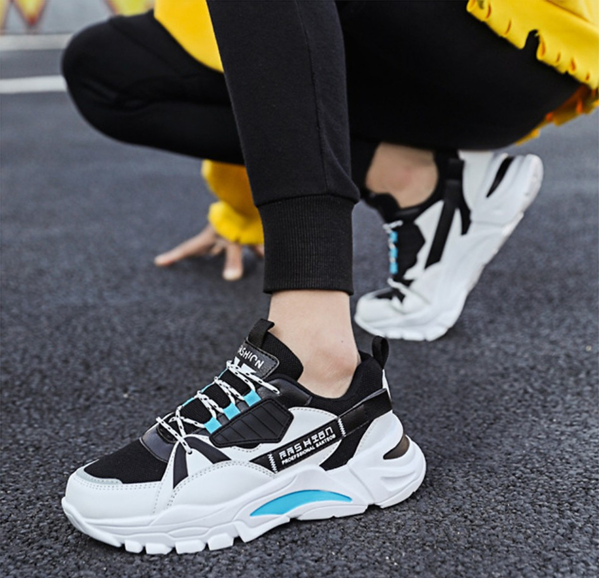 Giày thể thao sneaker nam cổ thấp, giày đế tăng chiều cao mẫu mới XSP333