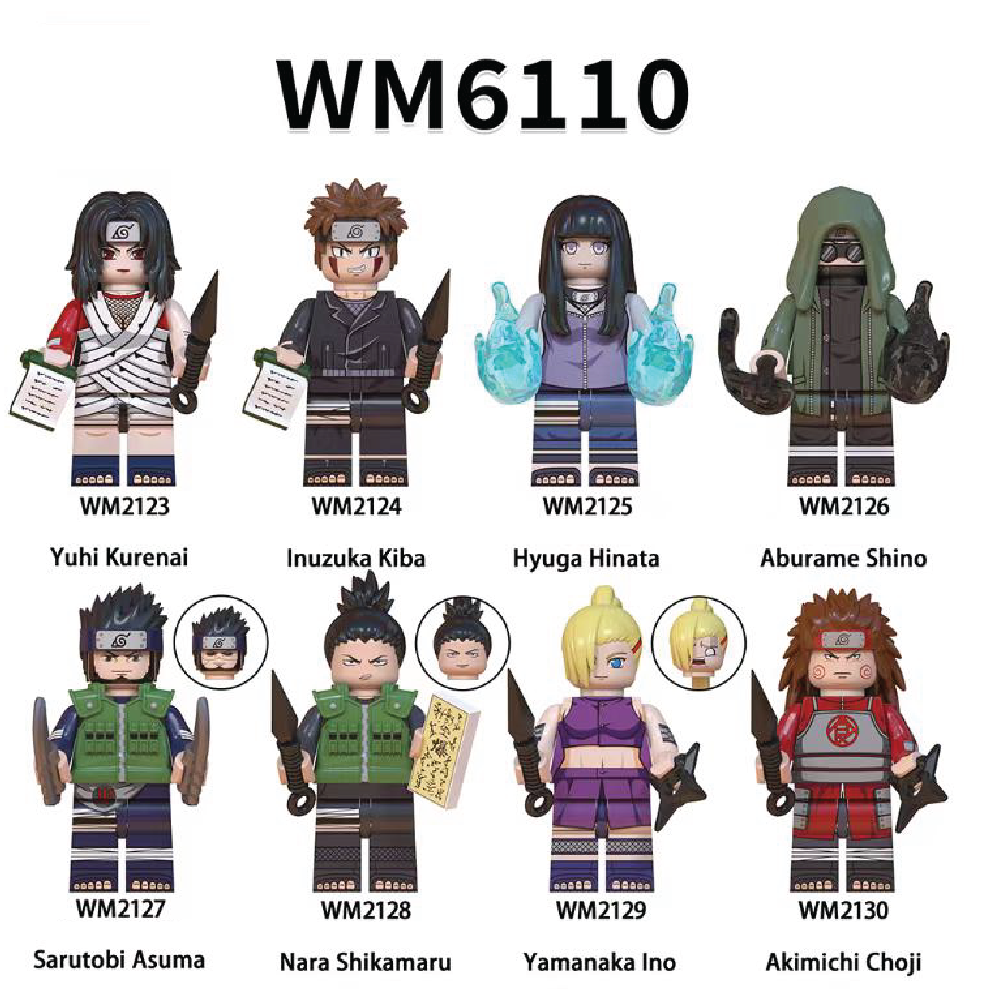 Minifigures Naruto Hokage Asuma Đồ chơi Lắp Ráp Kurenai  Ninja Làng Lá WM6111 WM6110