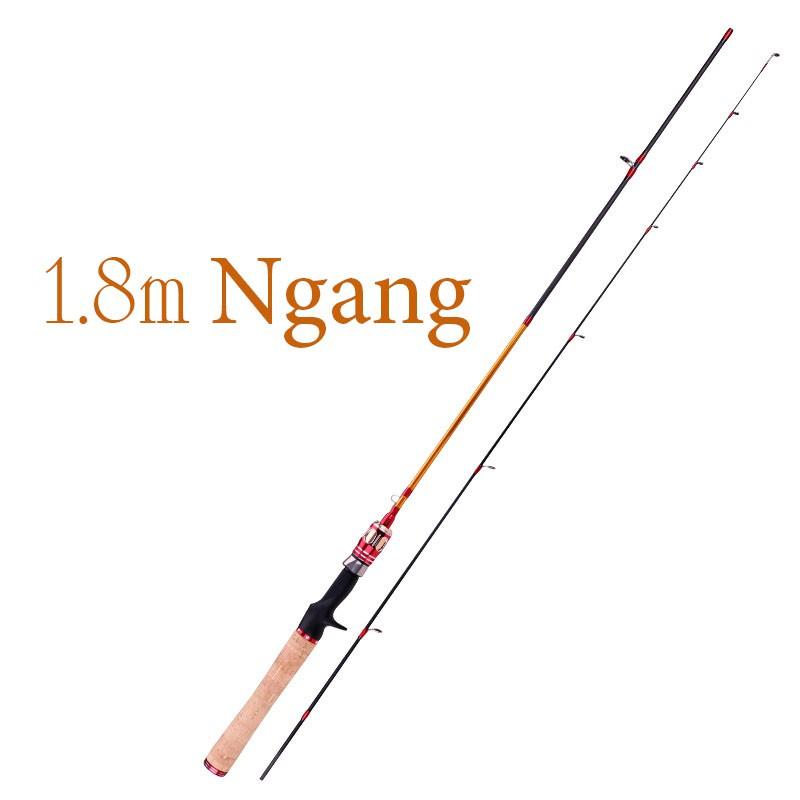 Cần câu lure ULtralight siêu dẻo máy đứng và máy ngang 1m8 UL-vàng